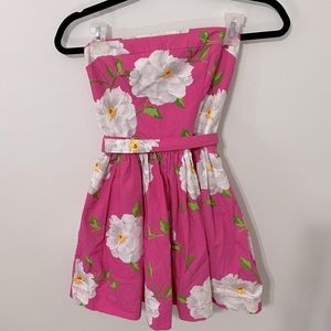 Abercrombie & Fitch Pink Floral Strapless Dress - Size Small